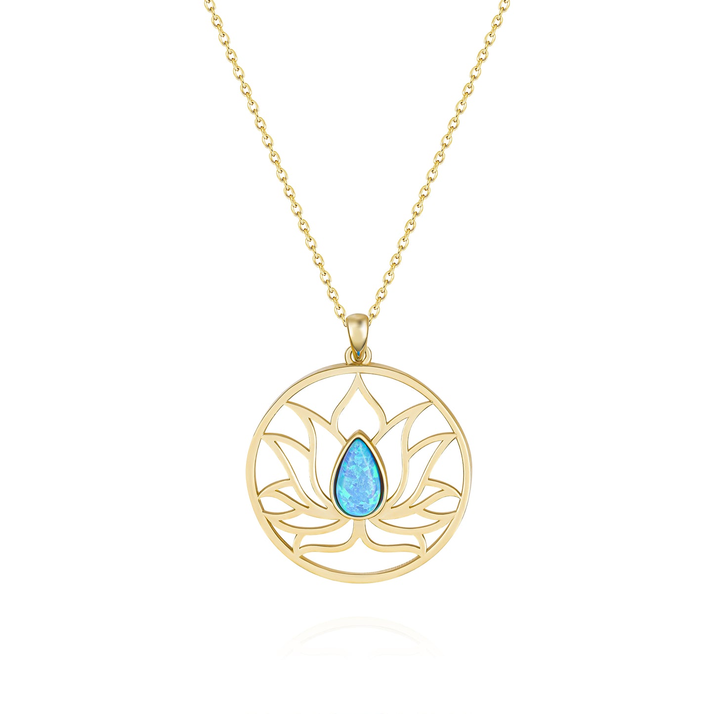 Blue Opal Lotus Kolye